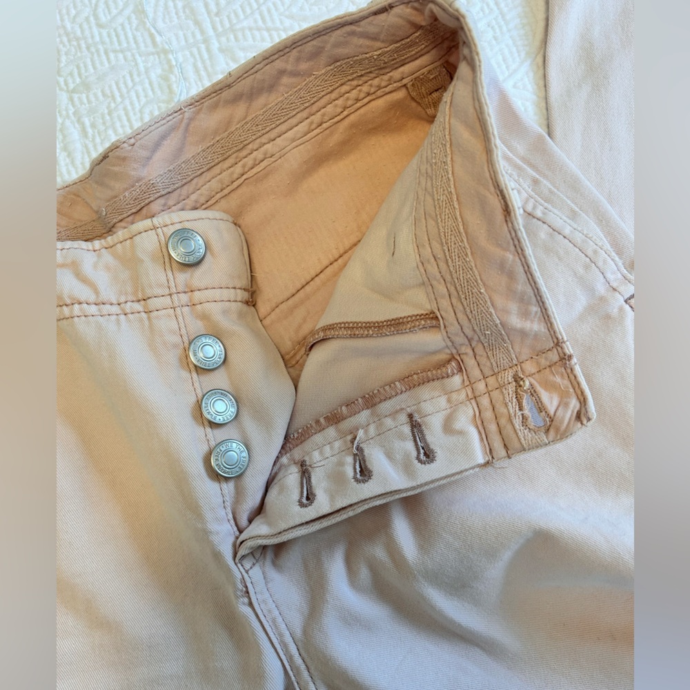 Free People 5 Button Fly Folded Hem Khaki Pants Sz 25 - Picture 7 of 10